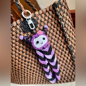 Handmade crochet keychain with Cute Hair Tie Accessory